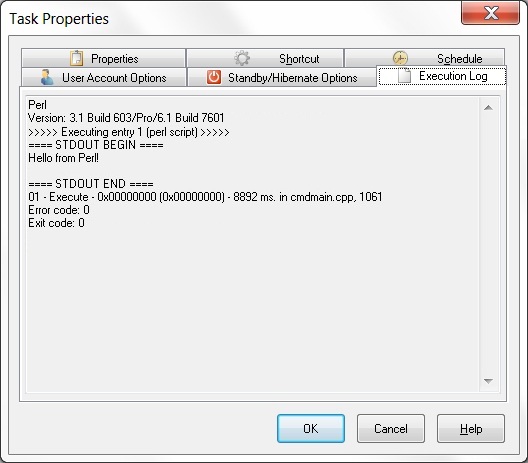 Perl Execution Log
